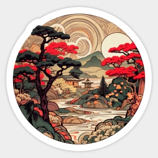 Japanese Zen Garden Landscape Sticker